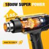 imageSEEKONE 1800W Heat Gun Compact Design Heavy Duty Hot Air Gun 122120250 650Variable Temperature Control for 2 Speed Settings with 4 Nozzels for Crafts Vinyl Wrap Shrink Tubing