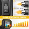 imageSEEKONE 1800W Heat Gun with LCD Digital Display Compact Design Hot Air Gun Variable Temperature Control 122120250 650with Memory Function and 4 Nozzles for Crafts Vinyl Wrap Shrink Tubing