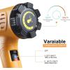 imageSEEKONE Heat Gun 1800W 122120250 650Fast Heating Heavy Duty Hot Air Gun Kit Variable Temperature Control Overheat Protection with 4 Nozzles for Crafts Shrinking PVC Stripping Paint52FT