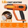 imageSEEKONE Heat Gun 1800W Heavy Duty Fast Heat Hot Air Gun Kit with 752ampamp1112400600 DualTemperature Settings and 4 Nozzles with Overheat Protection for Crafts Shrinking PVC Stripping Paint