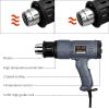 imageSEEKONE Industrial Heat Gun 1800W 122120250650 Variable Temperature Control with 2 Tempsettings Overheat Protection 4 Nozzle Attachments for Shrinking PVC Bending Pipe Removing Paint
