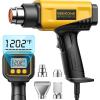imageSEEKONE 1800W Heat Gun with LCD Digital Display Compact Design Hot Air Gun Variable Temperature Control 122120250 650with Memory Function and 4 Nozzles for Crafts Vinyl Wrap Shrink Tubing