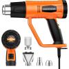 imageSEEKONE Heat Gun 1800W Heavy Duty Fast Heat Hot Air Gun Kit with 752ampamp1112400600 DualTemperature Settings and 4 Nozzles with Overheat Protection for Crafts Shrinking PVC Stripping Paint