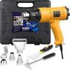 imageSEEKONE Heat Gun 1800W Heavy Duty Hot Air Gun Kit With Carry Case Variable Temperature Control 122111250 600 Overload Protection with 4 Nozzles for Crafts Shrinking PVC Stripping Paint