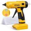 imageSEEKONE Hot Glue Gun 100W Cordless Hot Glue Gun for Dewalt 20V Battery Fast Preheating and Antidrip Full Size Glue Gun with 20pcs Glue Sticks for Crafts DIY Arts Home Repairs No Battery