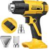 imageSEEKONE Cordless Heat Gun with 2 Temp Settings 1022 and 572 Compatible with Dewalt 20V Battery Fast Heating Hot Air Gun with 3 Nozzles for Shrink Tubing Vinyl Wrapping Crafting No Battery